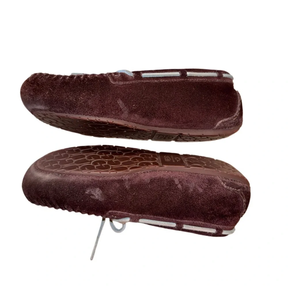 UGG Dakota Moccasin brown suede fur lined slippers girls size 4